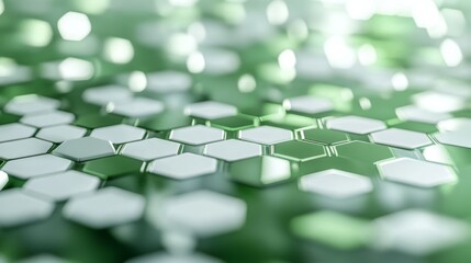 Poster - Transforming green to white hexagon background digital art abstract design creative space artistic perspective modern aesthetics