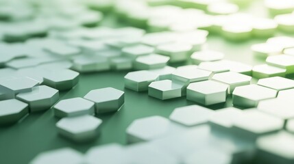 Poster - Transforming green to white abstract hexagon background digital art space graphic design contemporary aesthetics visual harmony color transition