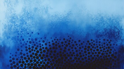Poster - Dynamic abstract blue gradient with dark blue polka dots graphic design digital art studio aesthetic visuals