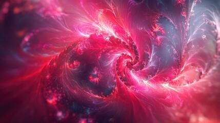 Aufkleber - Swirling Abstract Design with Vibrant Red and Pink Colors
