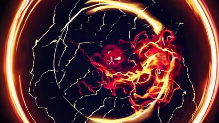Fototapete - Vibrant energy swirl in abstract digital art created with vivid colors and dynamic motion effects