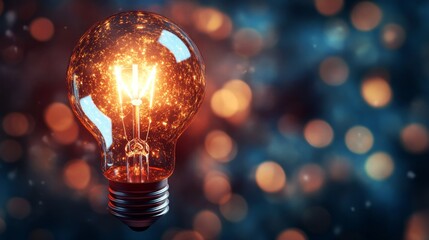 Poster - Illuminate ideas abstract light bulb concept digital space graphic design virtual environment artistic perspective inspiration