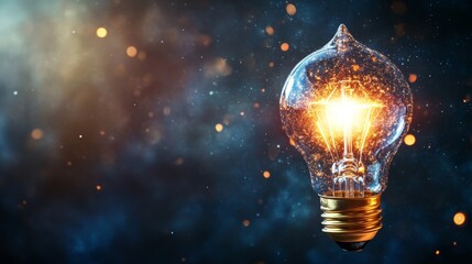 Poster - Illuminating abstract concepts light bulb representation digital art virtual space creative perspective symbol of ideas