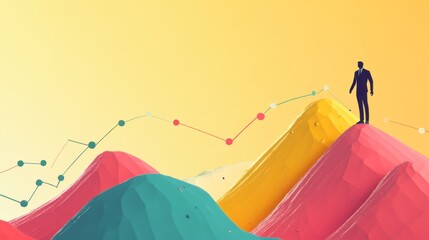 Poster - Strategic business analysis achieving goals through upward trend infographics