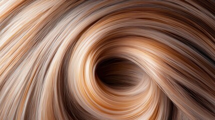 Poster - Hair Serum Repair Concept, Dynamic Swirl of Glowing Serum Creating an Enveloping Effect in a Single Fluid Motion