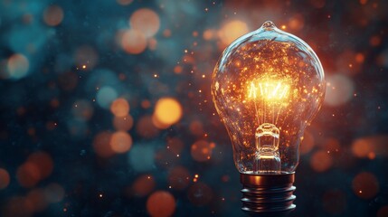 Poster - Illuminating inspiration conceptual light bulb in a studio setting graphic representation bright and vibrant concept