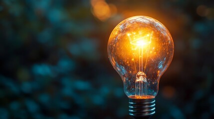 Poster - Illuminating ideas conceptual space digital artwork creative environment close-up view light bulb representation