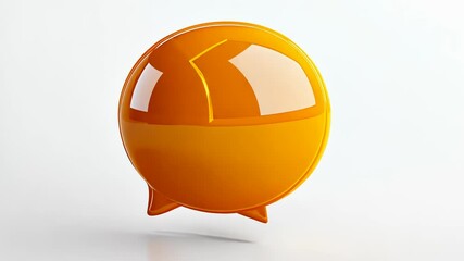 Aufkleber - 3d glossy orange speech bubble with transparent background, ideal for communication, message and chat concepts video 4k