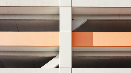 Aufkleber - Modern architectural lines create striking visual contrast with orange accents