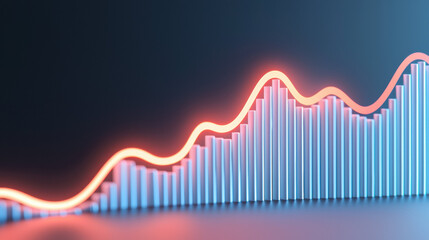 Poster - Dynamic graph illustrating economic trends with vibrant colors and smooth lines, representing growth and disparity