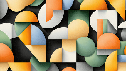 Poster - Abstract shapes in vibrant colors create dynamic composition, symbolizing social cohesion and unity