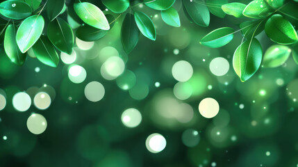 Poster - Lush green leaves with soft focus background creating serene atmosphere