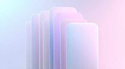 Leinwandbilder - Soft gradients in pastel colors create modern abstract background with layered shapes. Ideal for design projects and digital art
