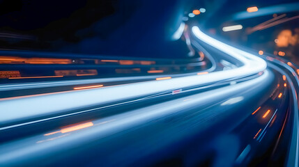 Poster - Illuminated Motion Trails on a Dark Background Capturing the Essence of Speed and Energy in a Vibrant Urban Setting at Night