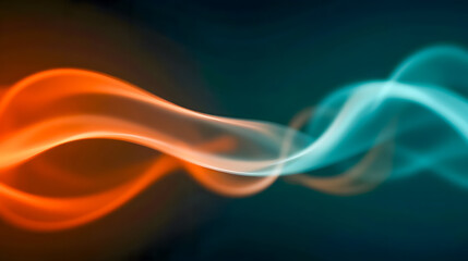 Poster - Abstract Waves of Color Flowing Seamlessly in Blue and Orange Gradients in a Soft Focus Background for Creative and Artistic Concepts