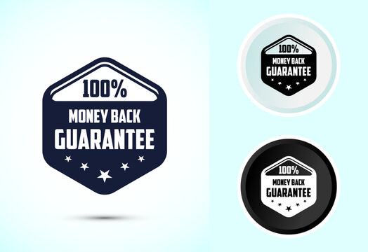 Money back guarantee icon design illustration. Money back guarantee badge and label