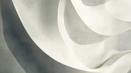 Poster - Soft Curves and Textures of White and Grey Abstract Background