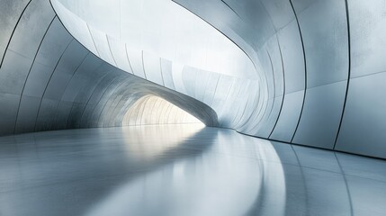 Poster - Modern Architectural Space with Elegant Curved Lines and Light