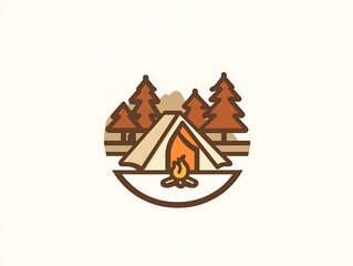 Wall Mural - Creative Nature-Inspired Camping Logo Design