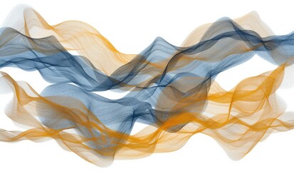 Poster - Colorful Abstract Waves of Blue and Orange Flowing Across the Canvas
