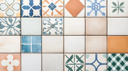 Aufkleber - Artistic mosaic wallpaper with colorful tiles and intricate patterns