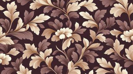 Aufkleber - Elegant floral pattern with rich colors and intricate details, perfect for interior design