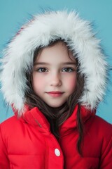 Wall Mural - Warmth in Winter: A Young Girl's Smile