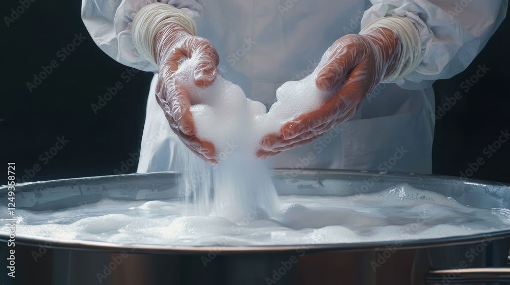 Medical professional following hygiene protocols, thoroughly scrubbing ...