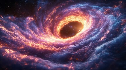 Poster - Fiery cosmic swirl, nebula, space, energy, background, science fiction art