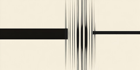 Poster - abstract minimalist composition: a visually striking abstract artwork featuring bold black lines aga