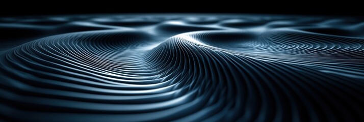 Poster - Symmetrical waves create an abstract pattern with a dark backdrop