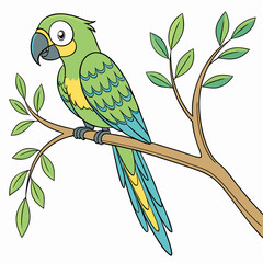 Canvas Print - vector illustration of a parrot