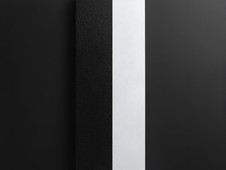 Poster - black and white contrast: a minimalist image featuring a stark vertical line dividing black and whit