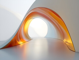 Aufkleber - abstract architectural portal: a mesmerizing, minimalist architectural design with an abstract curve