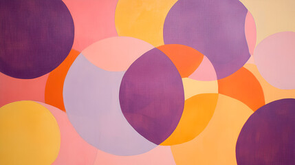 Poster - abstract circles in harmony: a vibrant composition of overlapping circles in shades of purple, pink,
