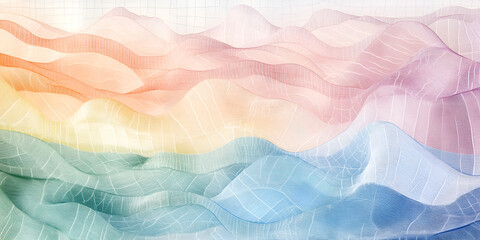 Poster - abstract pastel fabric swirls: a vibrant and dreamy abstract background featuring delicate folds of 