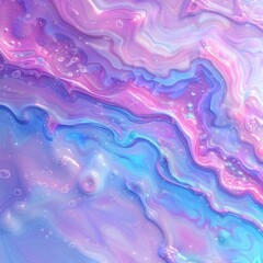 Poster - Abstract Colorful Fluid Background with Swirls and Bubbles in Pink and Blue