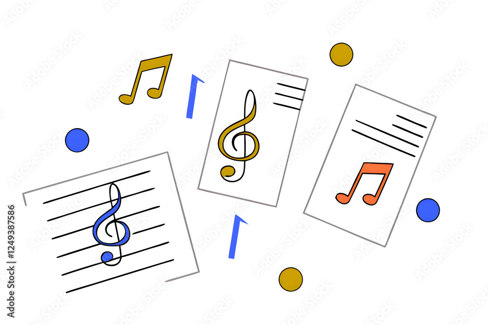 musical notes drawings doodle set. collection of hand drawn musical ...