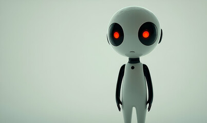 Poster - Robot on plain backdrop for futuristic tech concepts. AI driven, automation, robotics, engineering, and technology use
