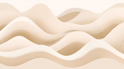 Leinwandbilder - Abstract beige background with undulating lines creating a smooth, flowing texture with gentle shadows