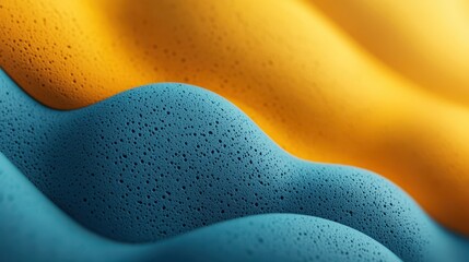 Poster - Abstract blue and yellow wavy texture background