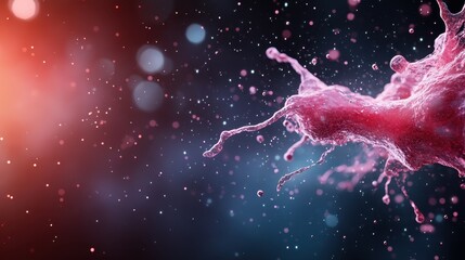 Poster - A stunning splash of vibrant pink water set against a softly blurred background, creating an energetic and dynamic composition that captivates the viewer's attention.