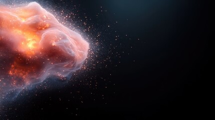 Poster - A striking image of swirling smoke-like energy with fiery elements on a dark background, creating a visually stunning and impactful representation of power and emotion.