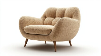 Poster - This stylish armchair showcases a cozy and inviting silhouette, featuring plush upholstery with a soft texture. Perfect for enhancing a modern interior, it adds comfort and sophistication to any room