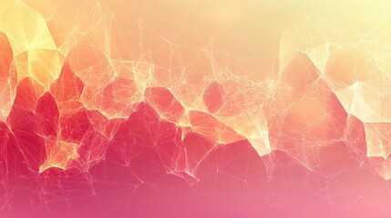 Fototapete - Abstract orange-red network, glowing background, connection, technology