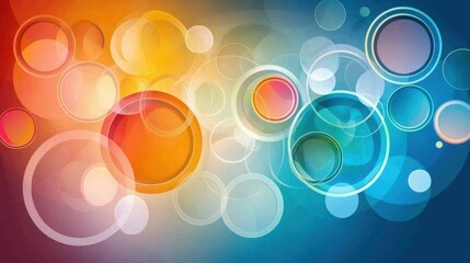 Fototapete - Colorful Abstract Background with Circular Shapes and Smooth Blends