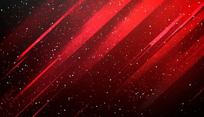 Poster - Abstract Red Background, Dynamic Diagonal Lines with Glowing Effect, Vector Illustration