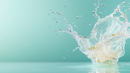 Poster - A stunning water splash forms unique crystal-like shapes, creating a visual spectacle that captures the imagination and invokes a sense of wonder and beauty in nature.