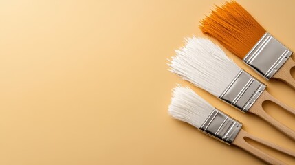 Aufkleber - An eye-catching display of colorful paint brushes arranged against a soft background, illustrating the joy and creativity involved in the artistic painting process.