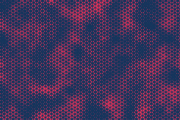 Poster - Triangular Halftone Texture Retrowave Vector Geometric Technology Abstract Background. Half Tone Triangles Retro Colored Pattern. Minimal 80s Style Dynamic Tech Structure Wallpaper